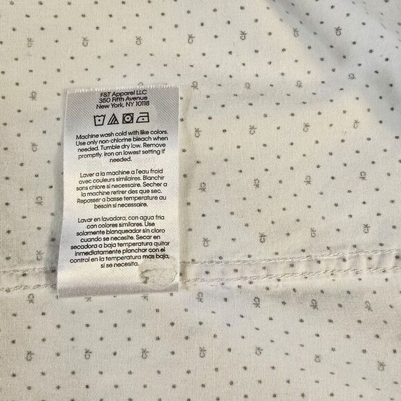 Calvin Klein CK Logo Print Pattern Boys Shirt Sz 20 Slim Fit Stretch Button Up - Picture 9 of 9